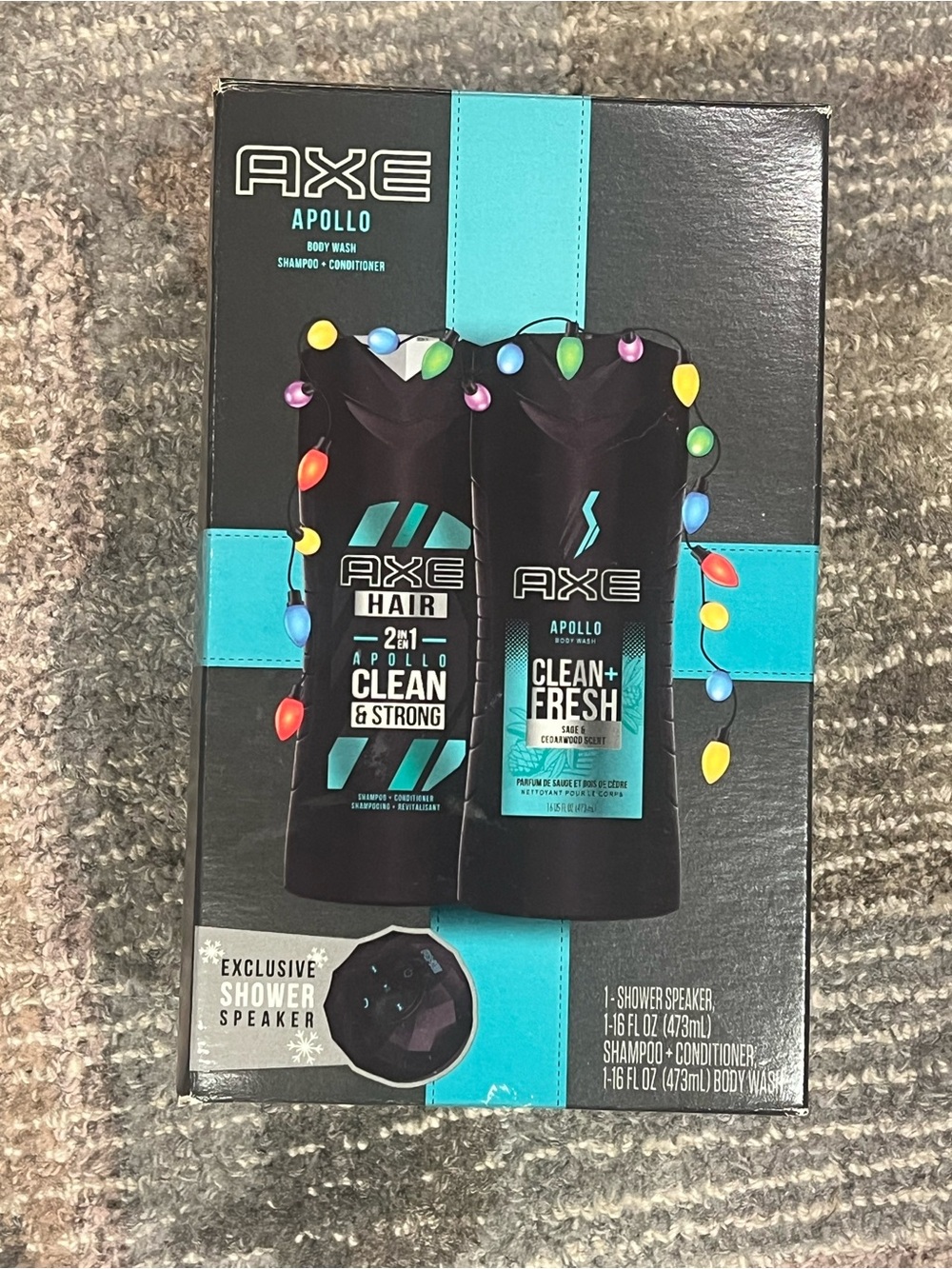 Apollo Clean + Fresh Men’s Body Wash & Shampoo Gift Set - Black/Turquoise